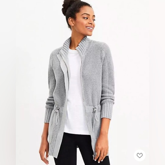 Lou & Grey Sweaters - NEVER WORN! Lou & Grey Ribbed Gray Cardigan
